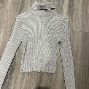 Cropped turtleneck sweater